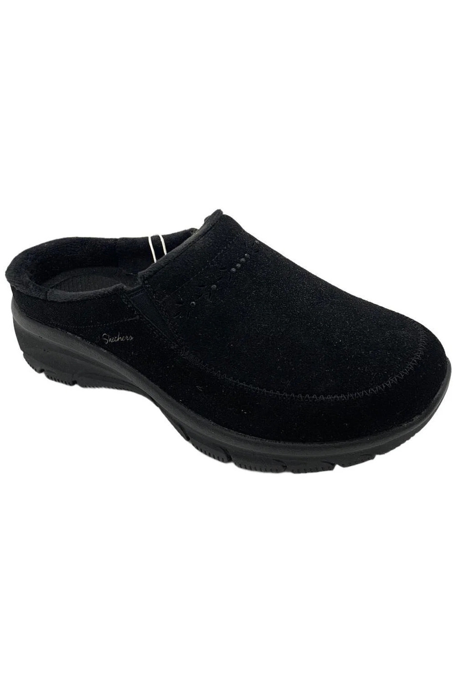 Skechers Women's Easy Going Water Repellent Stud Suede Clogs Blk - Wide